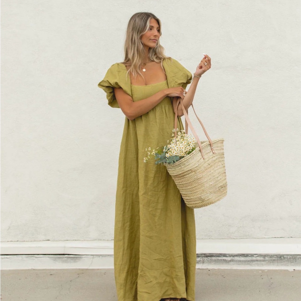 Solai French Riveria Linen Maxi Dress